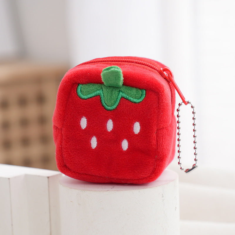 Wholesale Fruit Series Plush Coin Purse Keychain